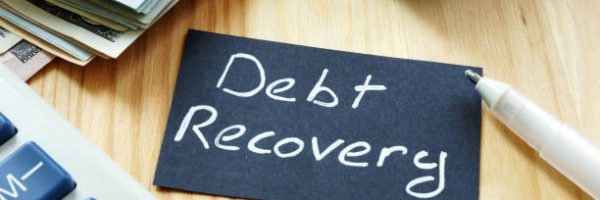 Text sign showing hand written words Debt recovery